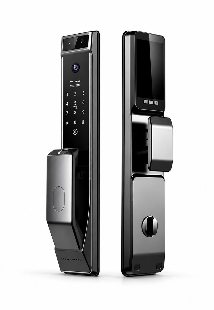 Camera smart lock with face and palm-vein recognition
